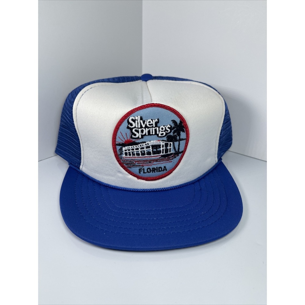 Vintage Silver Springs Florida Snapback Trucker‎ Mesh Hat Patch Sunshine State